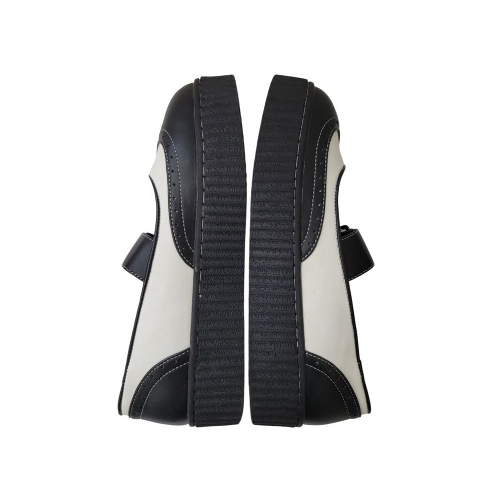 STRANGE CVLT Vegan Leather Black & White Mary Jane Platform Shoes Women's 9M - Picture 5 of 9